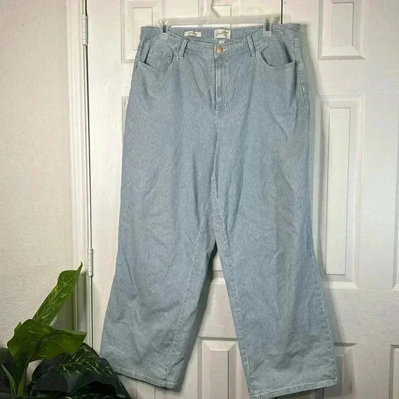 Universal Thread Jeans Relaxed Wide Leg Striped Size 17R Light Blue - Picture 1 of 10